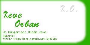 keve orban business card