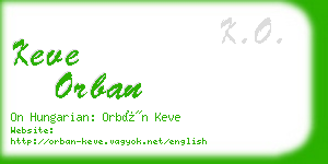 keve orban business card